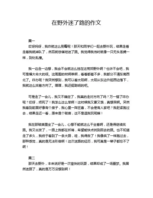 在野外迷了路的作文
