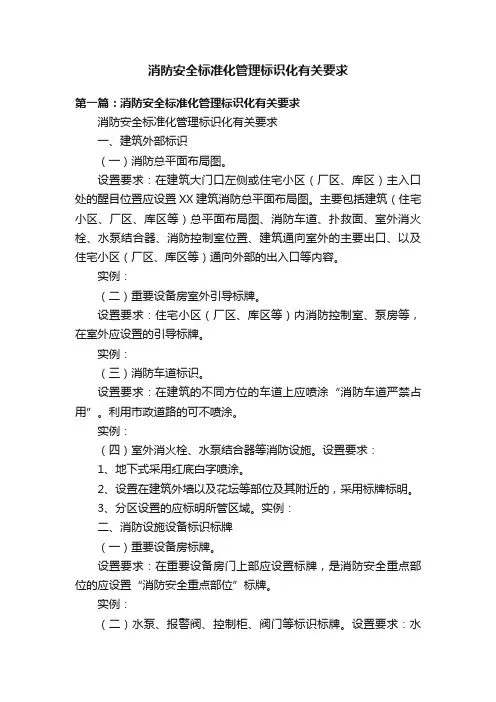 消防安全标准化管理标识化有关要求