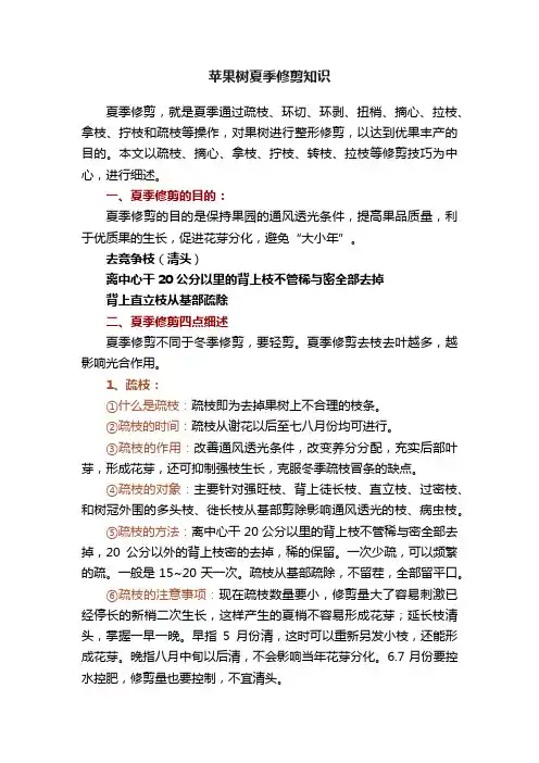 苹果树夏季修剪知识