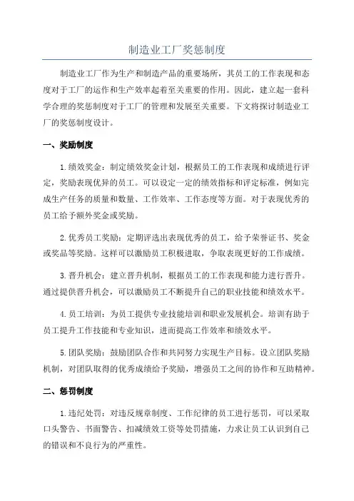 制造业工厂奖惩制度