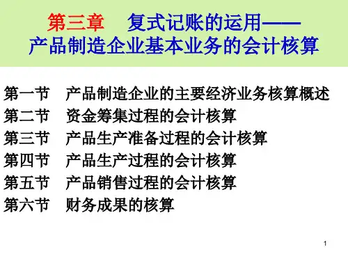 第三章╲t复式记账的运用产品制造企业基本业务的会计核算