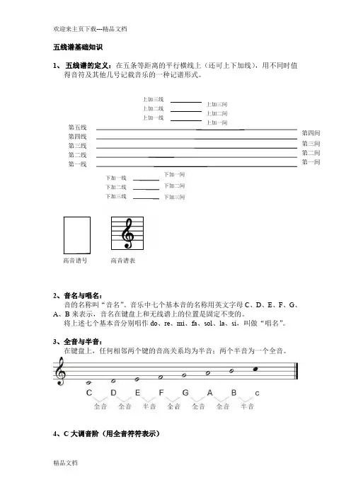 湘教版中考音乐基础知识