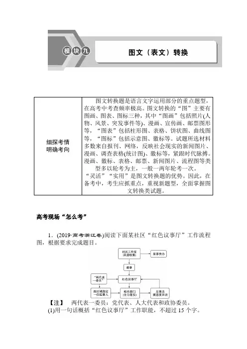 2022高考语文模块九：图文表文转换