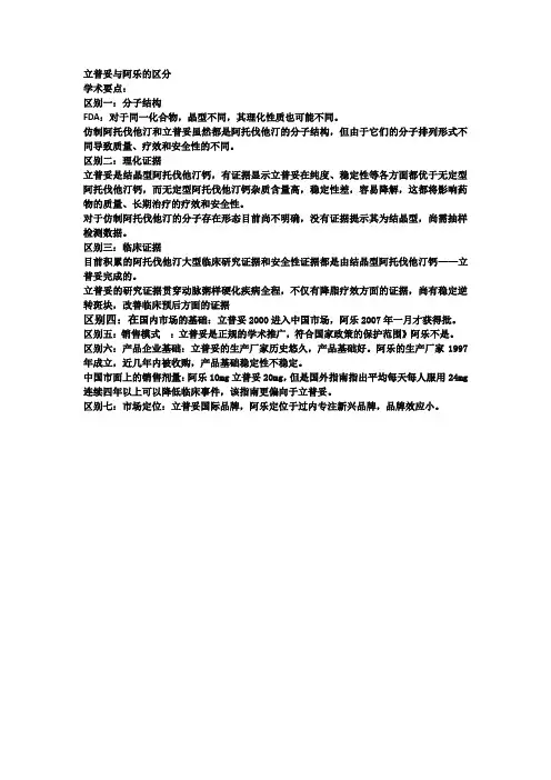 立普妥与阿乐的区分