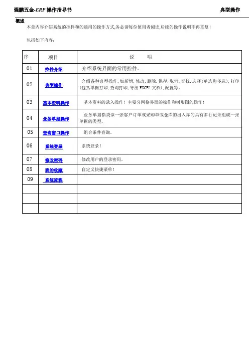 典型操作-ERP作业指导书