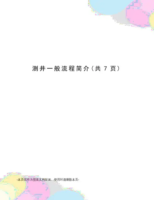 测井一般流程简介