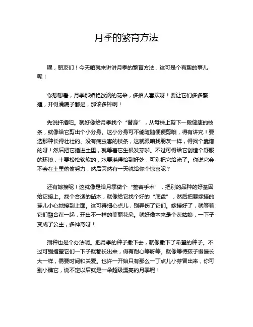 月季的繁育方法