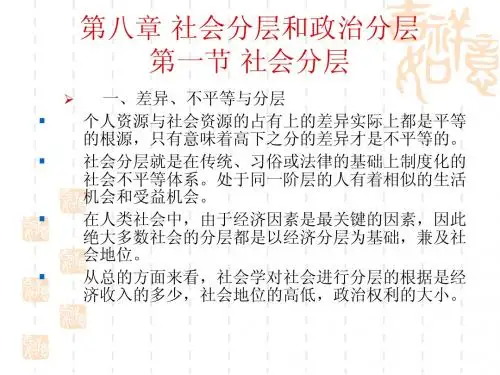 第八章  社会分层和政治分层
