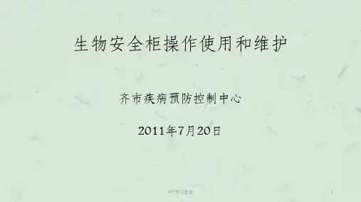 生物安全柜操作使用和维护课件