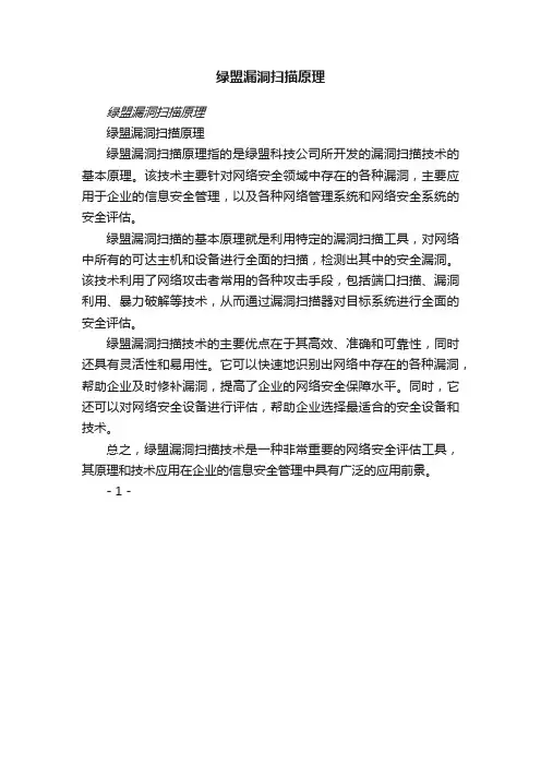 绿盟漏洞扫描原理