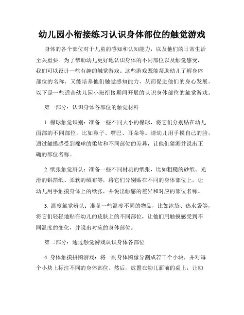 幼儿园小衔接练习认识身体部位的触觉游戏