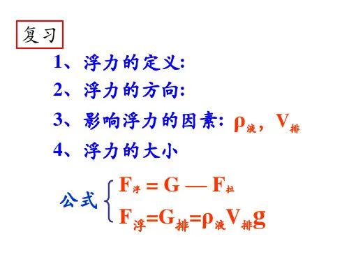 10.5 物体的浮与沉—苏科版八年级物理下册课件