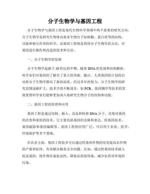 分子生物学与基因工程
