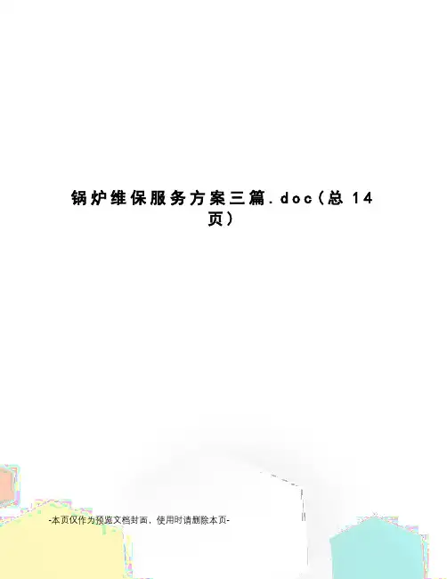 锅炉维保服务方案三篇
