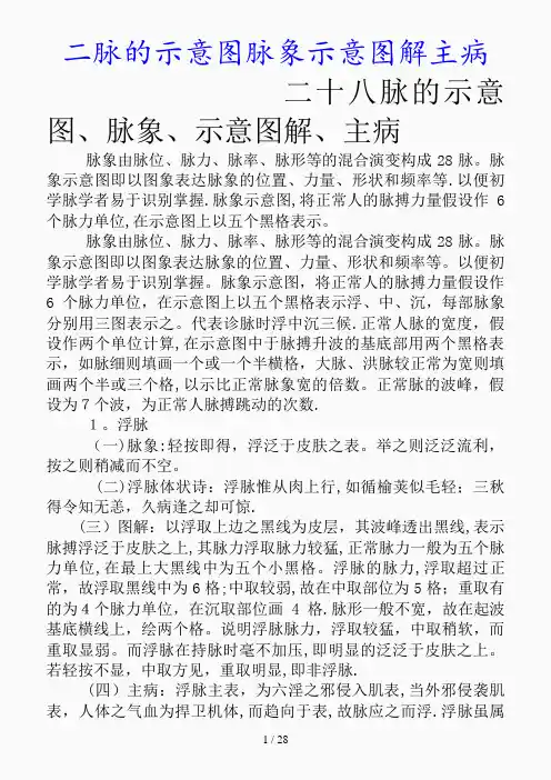 最新二脉的示意图脉象示意图解主病(精品课件)