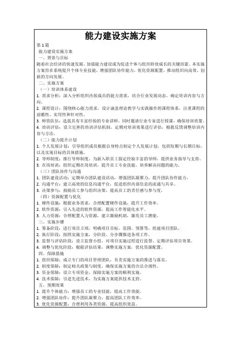 能力建设实施方案