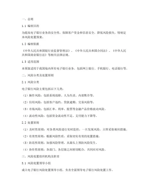 电子银行风险处置预案