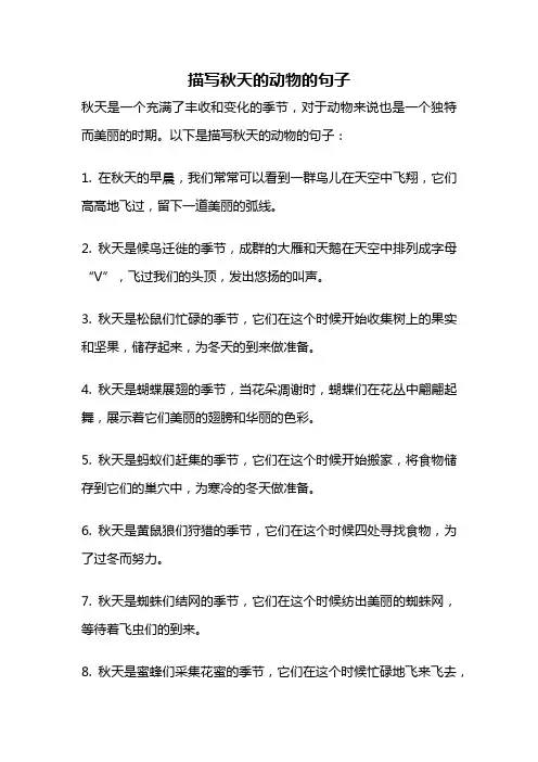 描写秋天的动物的句子