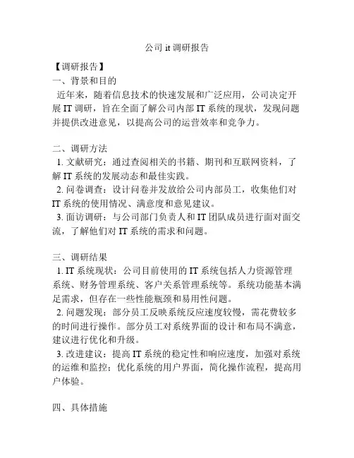 公司it调研报告