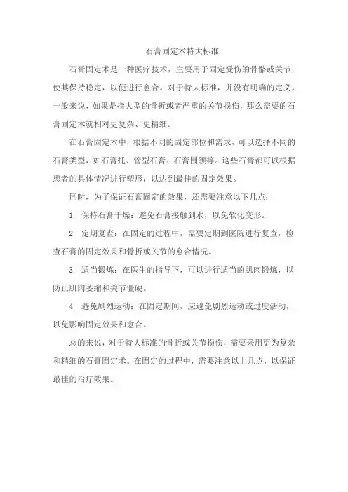 石膏固定术特大标准