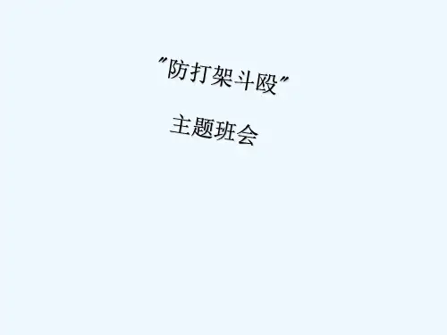 “防打架斗殴”主题班会 PPT