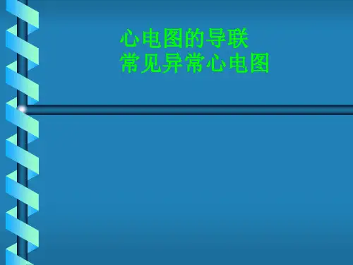 心电图的导联与常见异常心电图 PPT课件