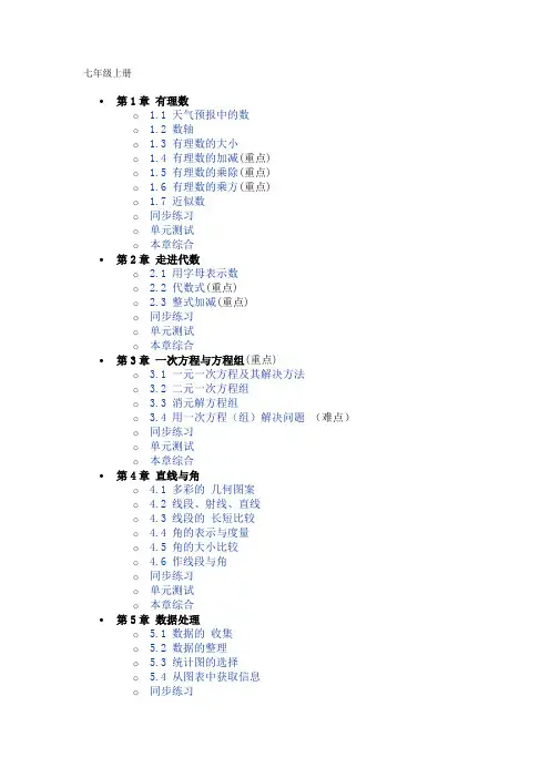 沪科版初中数学重难点