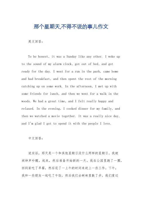 那个星期天,不得不说的事儿作文