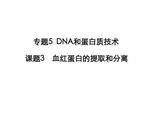 课题3 血红蛋白的提取和分离