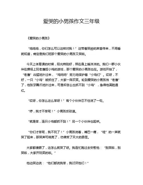 爱哭的小男孩作文三年级