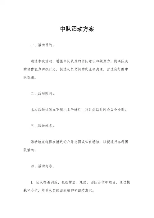 中队活动方案