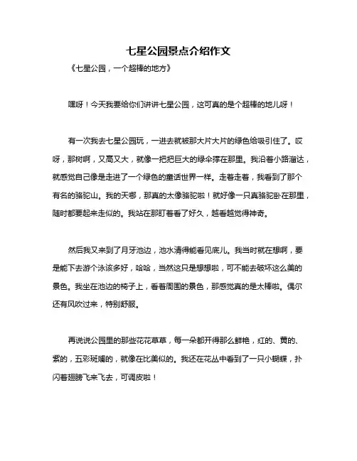 七星公园景点介绍作文