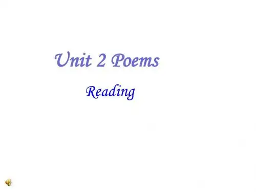 Unit 2 Poems-Warming up reading[新人教版选修6]