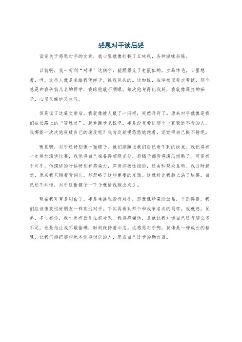 感恩对手读后感