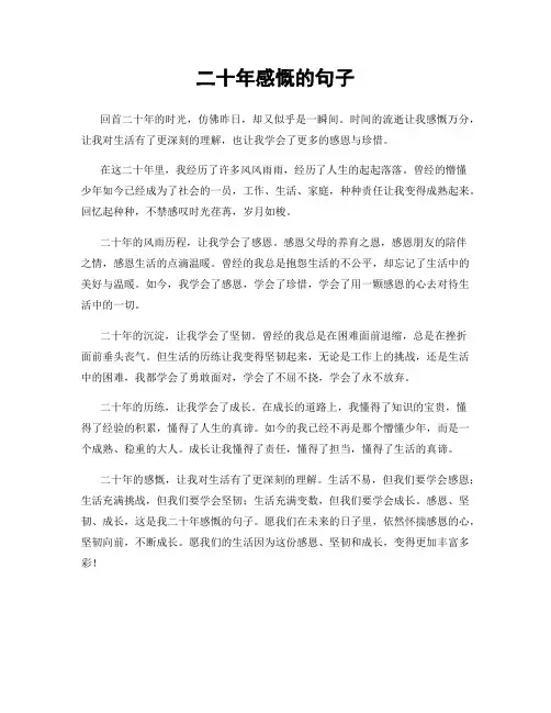 二十年感慨的句子