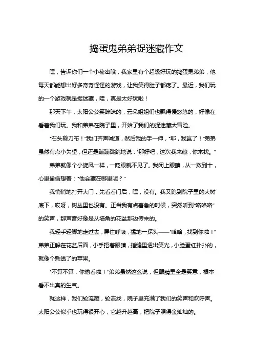 捣蛋鬼弟弟捉迷藏作文