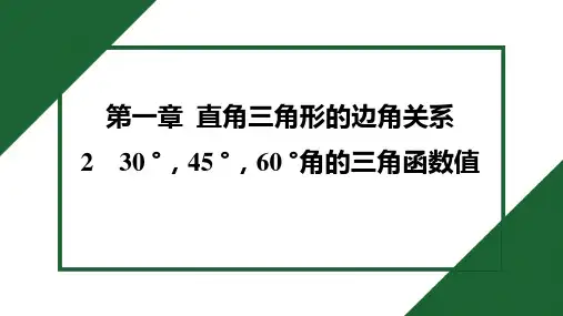 2025年北师大版九年级下册数学第1章第2节30 °,45 °,60 °角的三角函数值