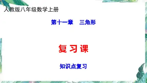 人教版八年级数学上册  三角形--知识点复习 优质 课件(共34张PPT)
