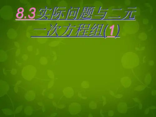 人教初中数学七下 8.3 实际问题与二元一次方程组课件5 【经典初中数学课件】