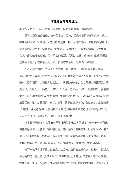 高中高二话题作文：灵魂的昏暗处是虚无