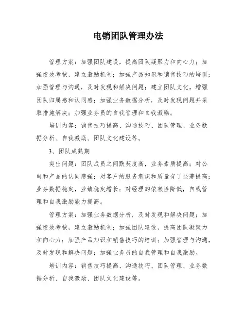 电销团队管理办法