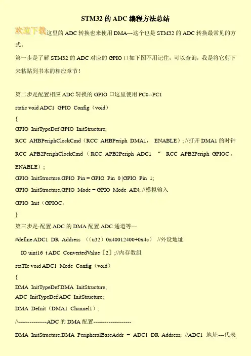 STM32的ADC编程方法总结