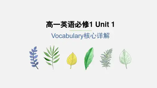 Unit1词汇详解课件-高中英语牛津译林版(2020)