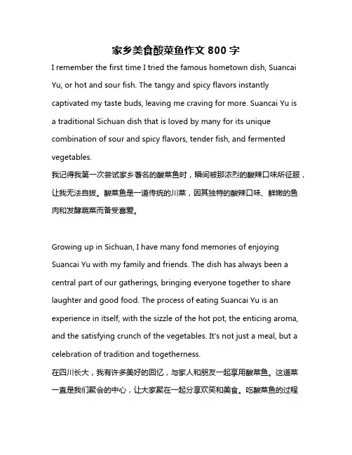 家乡美食酸菜鱼作文800字