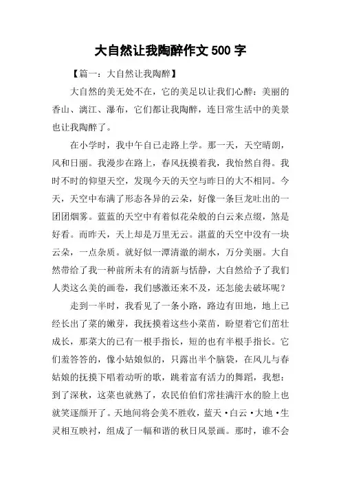 大自然让我陶醉作文500字
