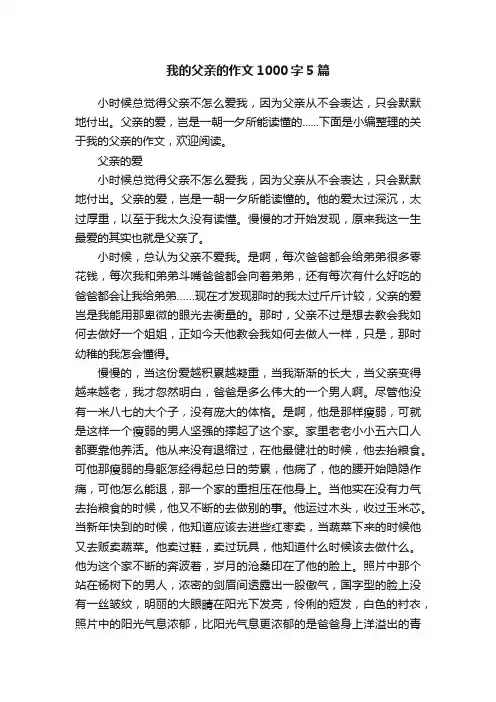 我的父亲的作文1000字5篇