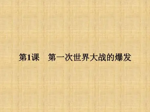 高中历史人教版选修三1.1第一次世界大战的爆发名师公开课国家级获奖课件(15张)