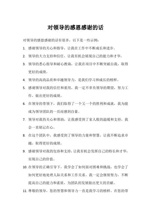 对领导的感恩感谢的话