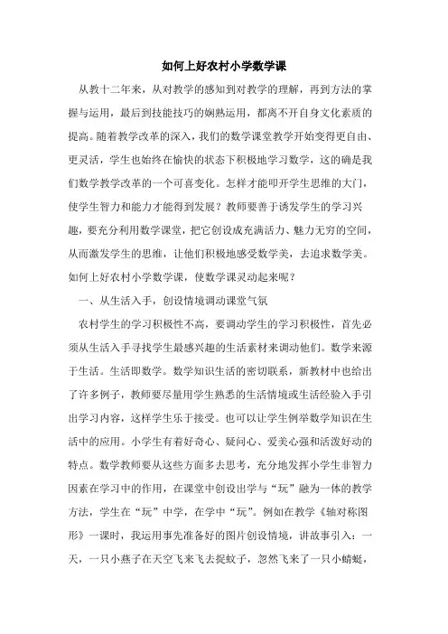 如何上好农村小学数学课
