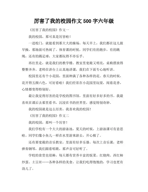 厉害了我的校园作文500字六年级